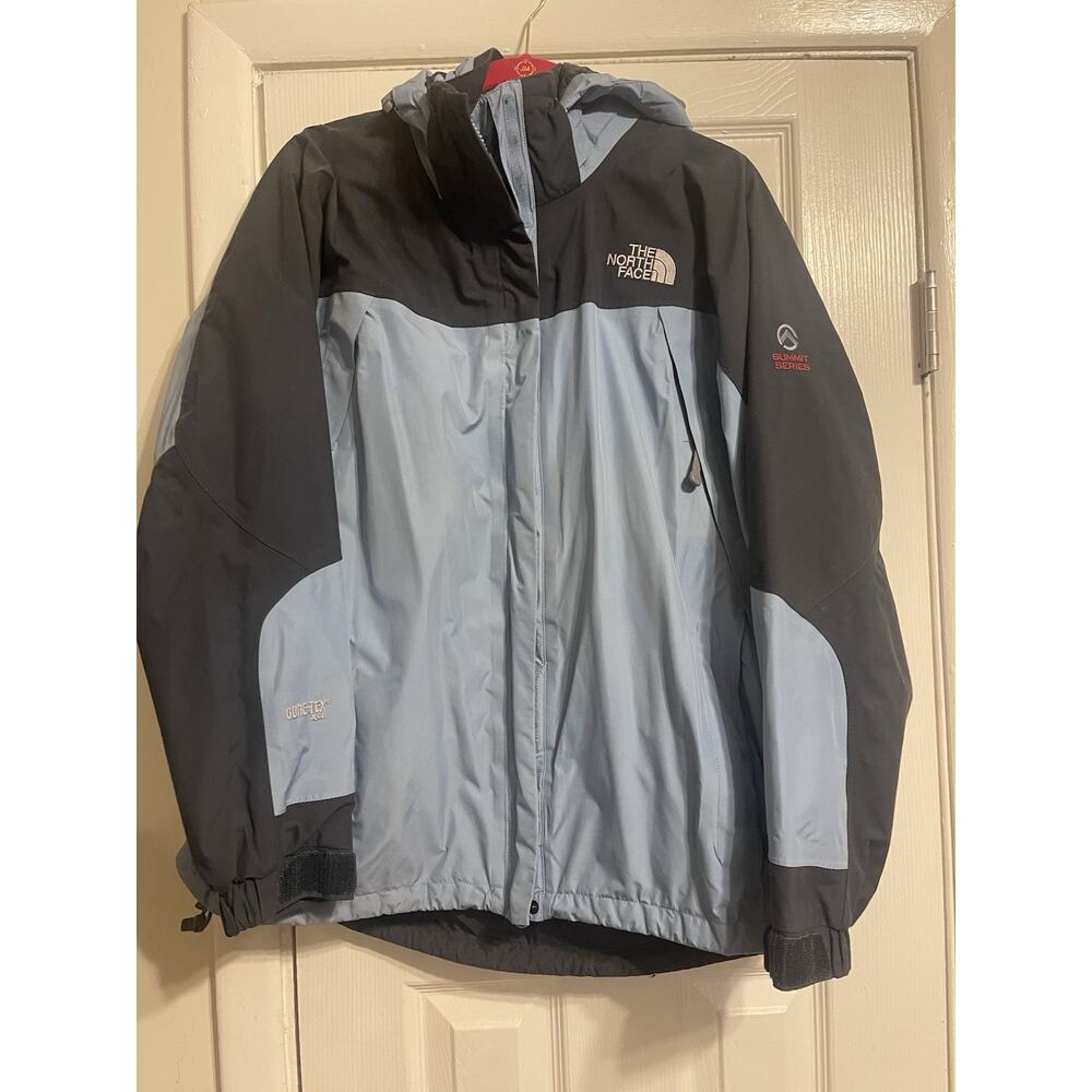Vintage North Face Blue Gray Summit Series Gore Tex Jacket Parka Women L - Picture 2 of 9